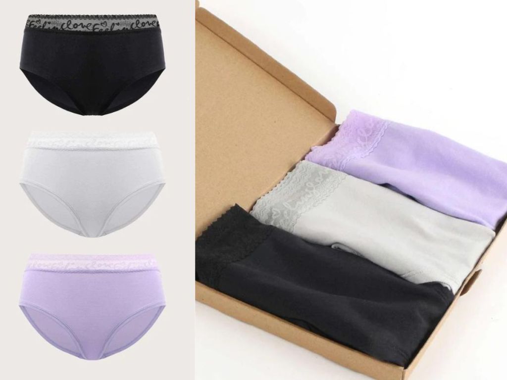 HSIA black, gray and purple undies 