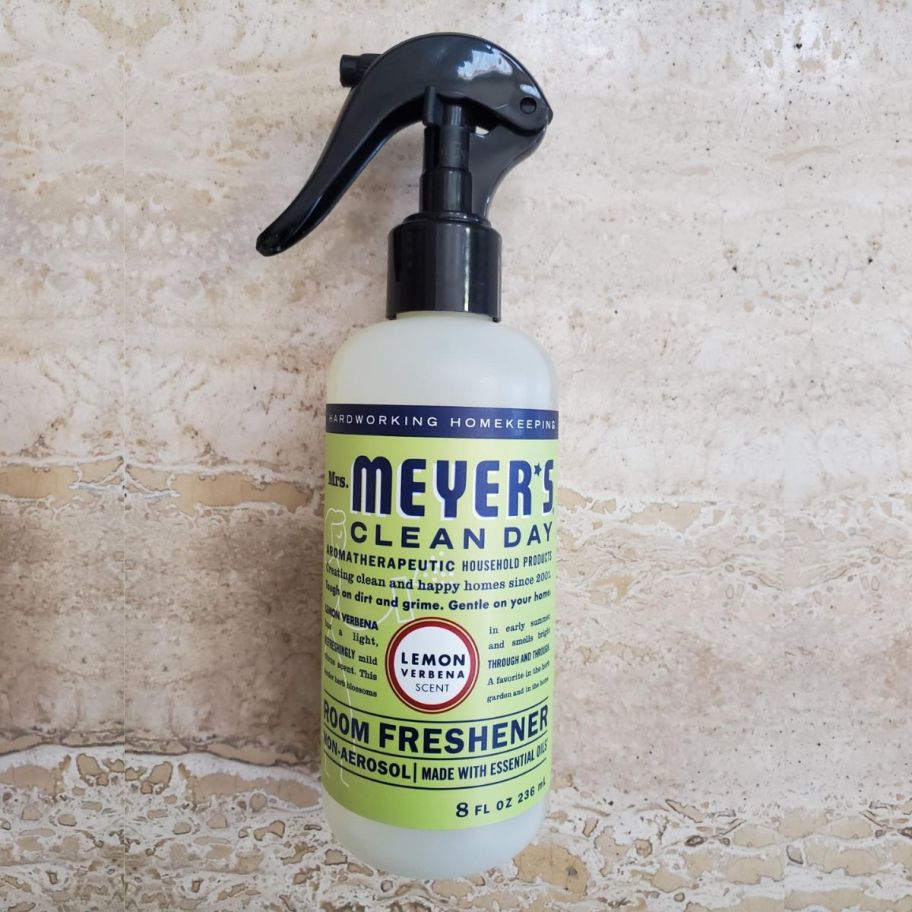 an 8oz bottle of mrs meyer's lemon verbena room spray