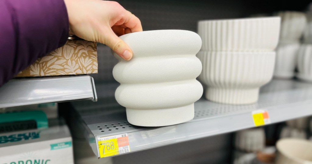 white bubble planter from Walmart