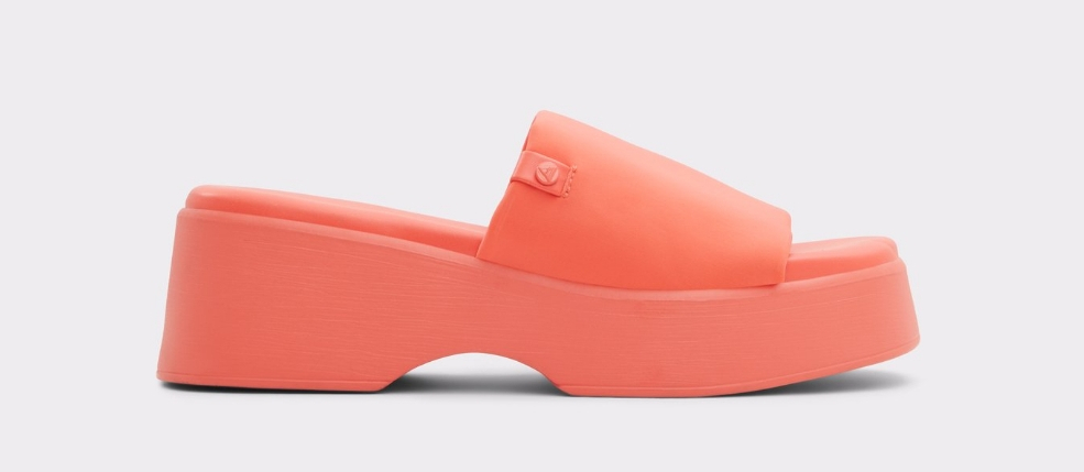 Peach platform wedge sandal