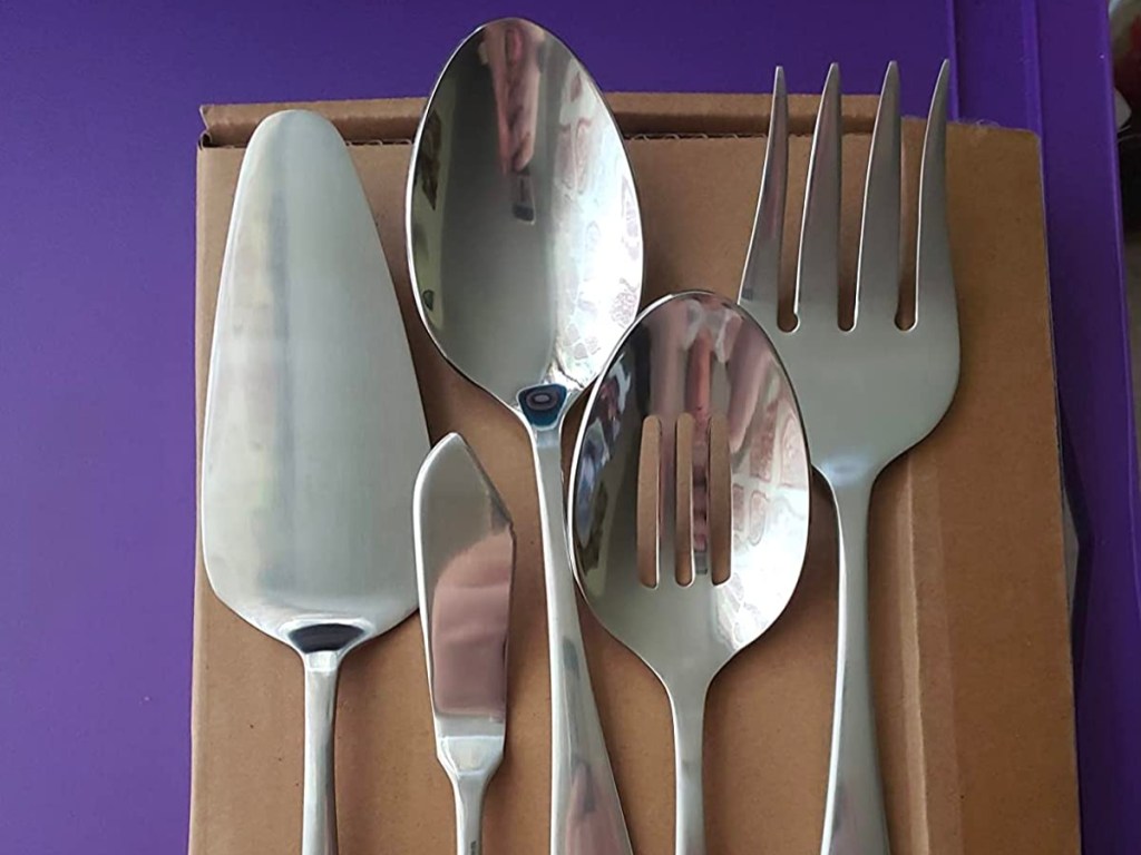 Amazon Basics 5-Piece Stainless Steel Serving Set