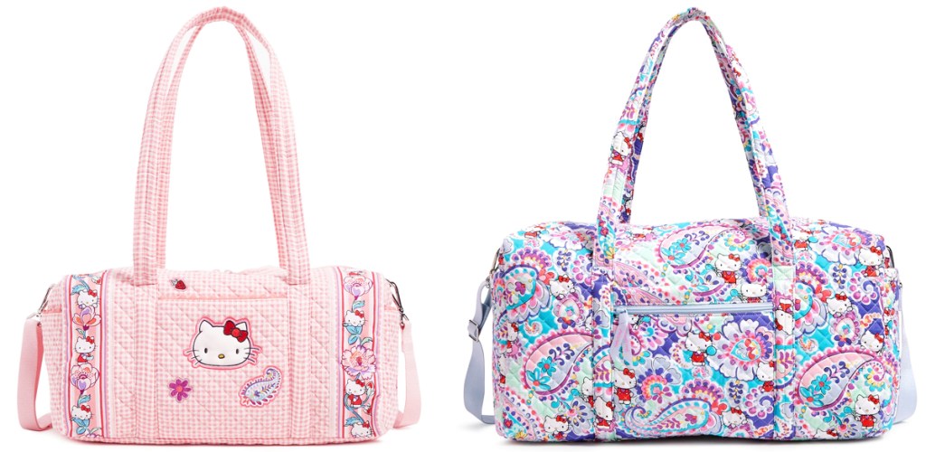 two vera bradley hello kitty duffle bags