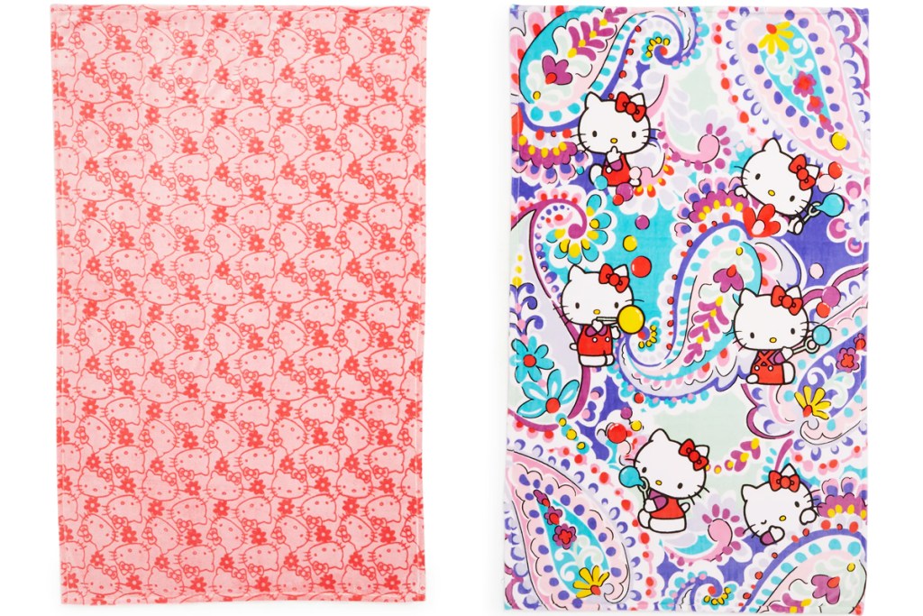 two hello kitty print throw blankets