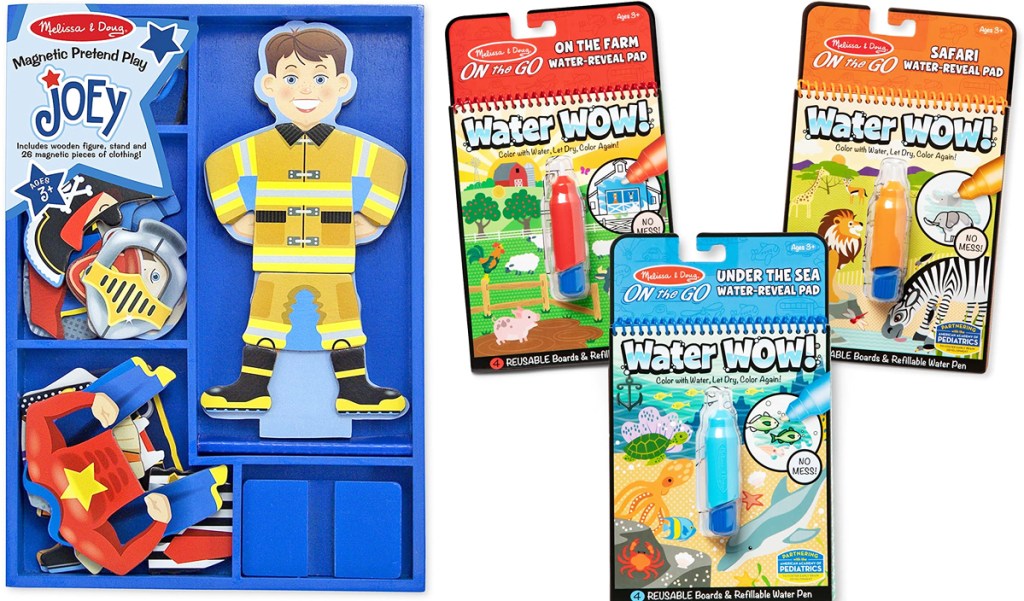 melissa & doug dress up set and water wow books