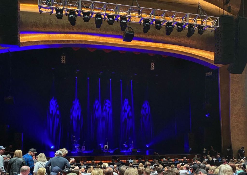 concert stage with blue lights