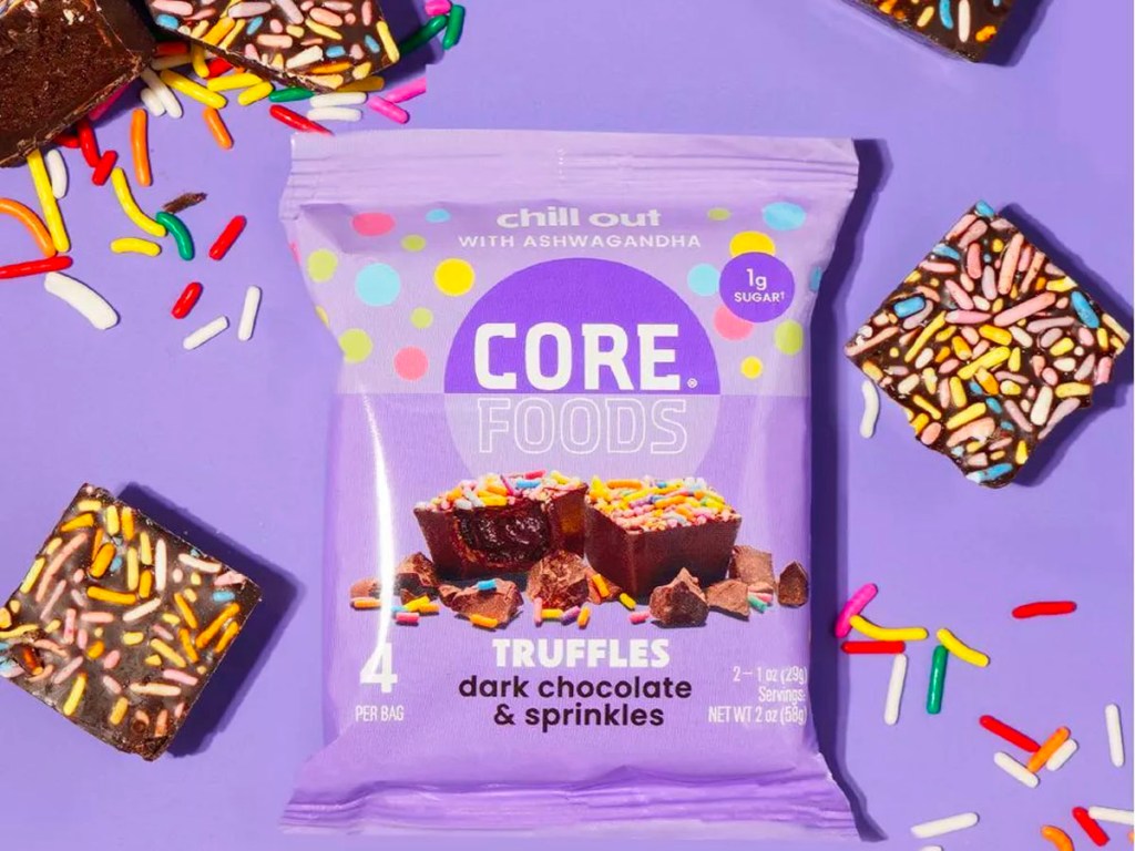 core dark chocolate and sprinkles truffles