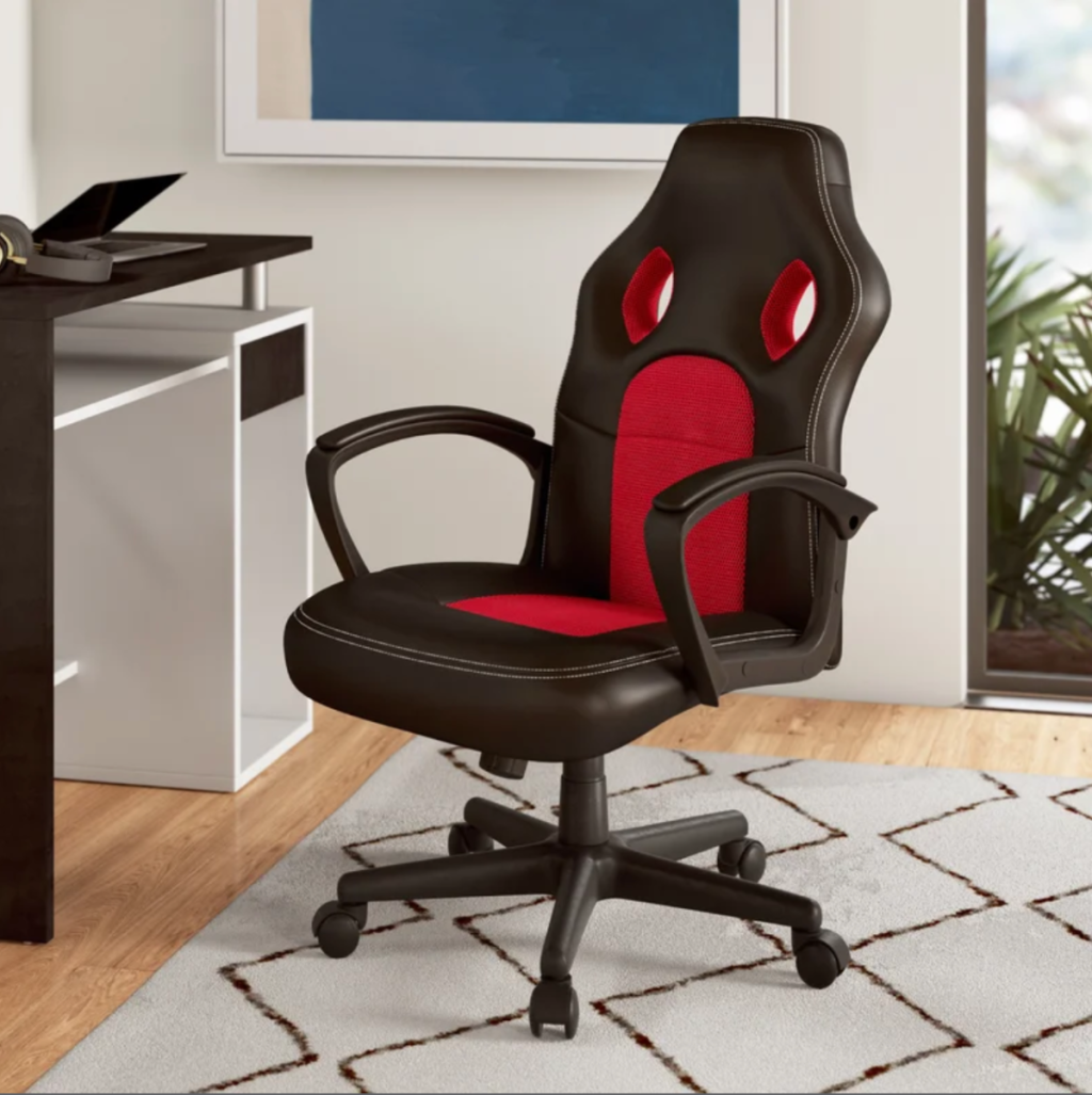 An office with a budget onlineputer and gaming chair from Wayfair