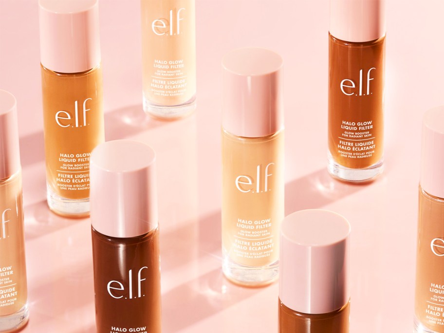 multiple bottles of elf Cosmetics Halo Glow Liquid Filter