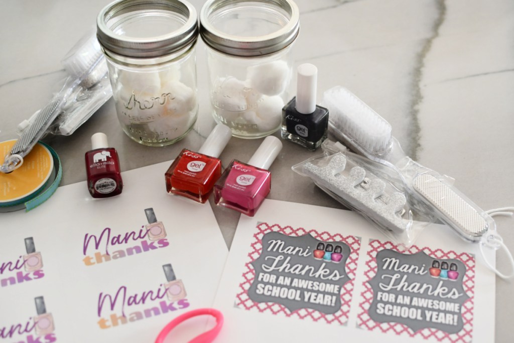 manicure in a jar supplies on the counter