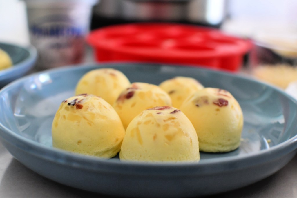 plate with cooked egg bites