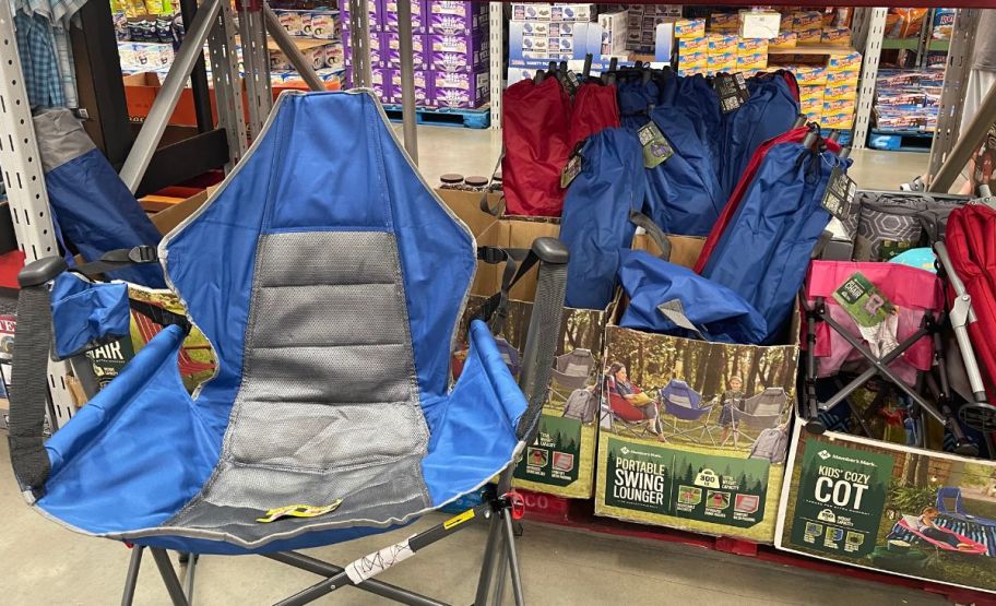 member's mark swing lounger sitting in-store