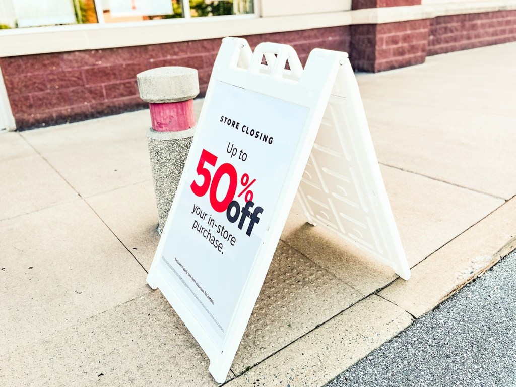 folding sign outside of Staples