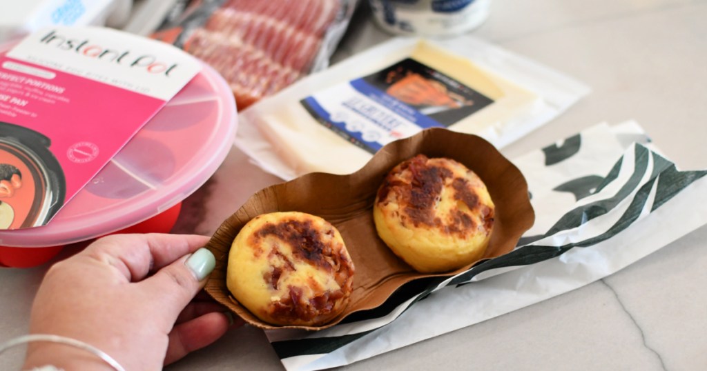 starbucks egg bites next to silicone mold