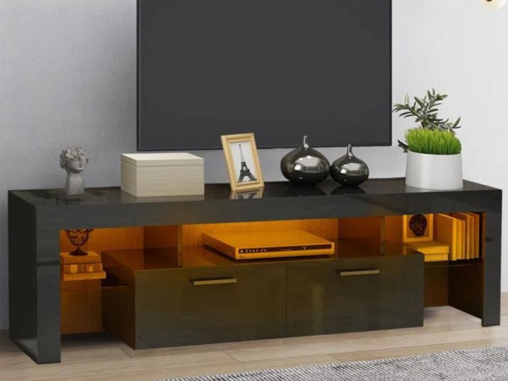 dark wood entertainment stand