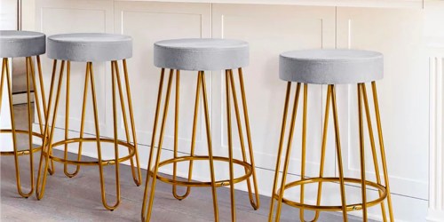 Velvet Bar Stools 2-Pack Only $49 Shipped on Walmart.online (Just $24.50 Each!)