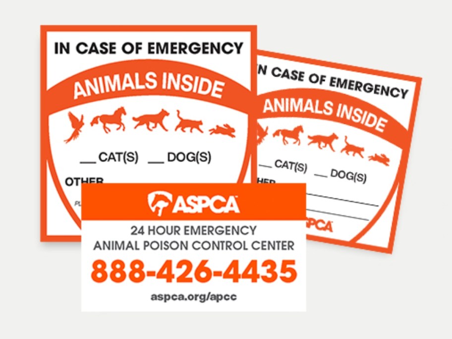 aspca pet safety kit stickers with phone numbers