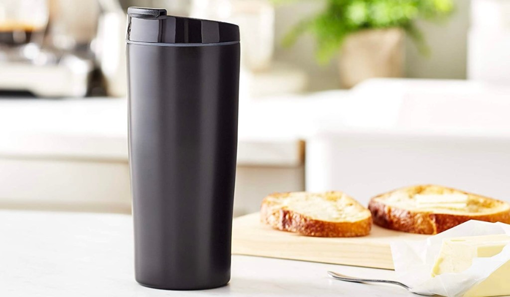 amazon basics stainless steel tumbler in black