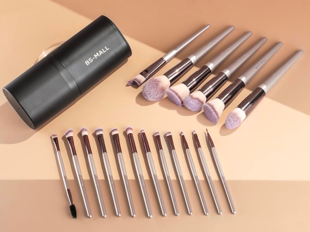 BS-Mall Rose Golden 18-Piece Makeup Brush Set w/ Case