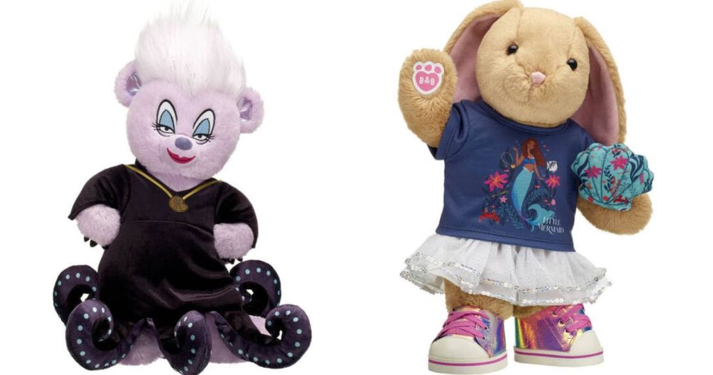 Build-A-Bear Little Mermaid Ursula and Pawlette bears