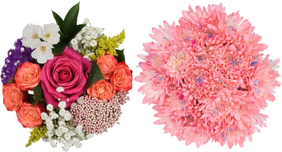 two bunches of Fresh flowers from Walmart