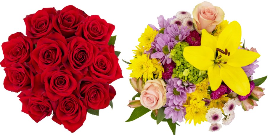 roses and bunched flowers from walmart