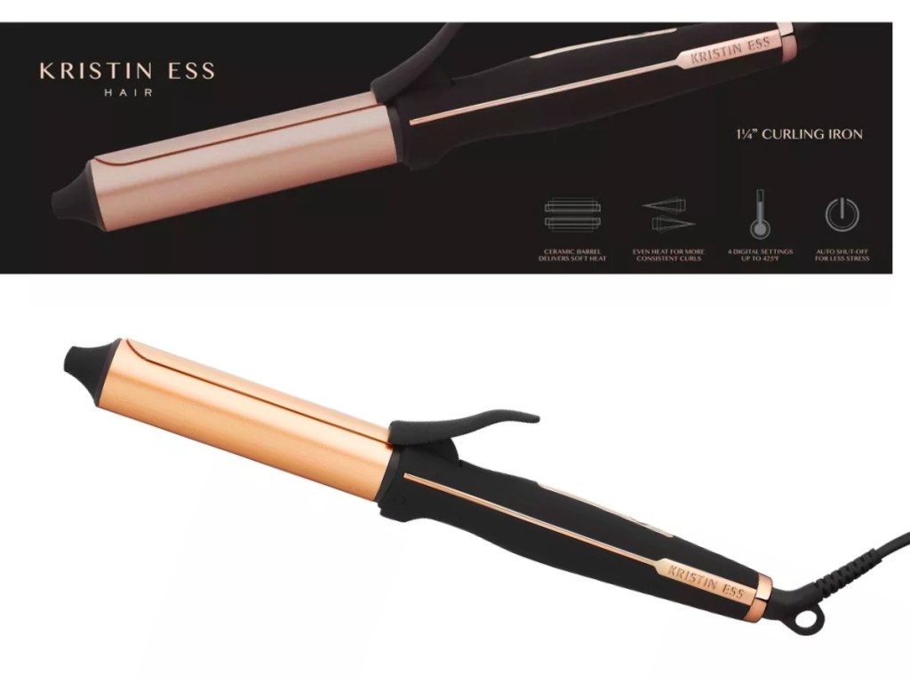 Kristin Ess Ceramic 1 1/4" Curling Iron for Beach Waves & Curls