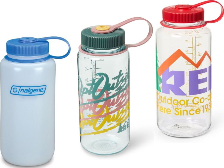 Stock images of 3 Nalgene Water Bottles