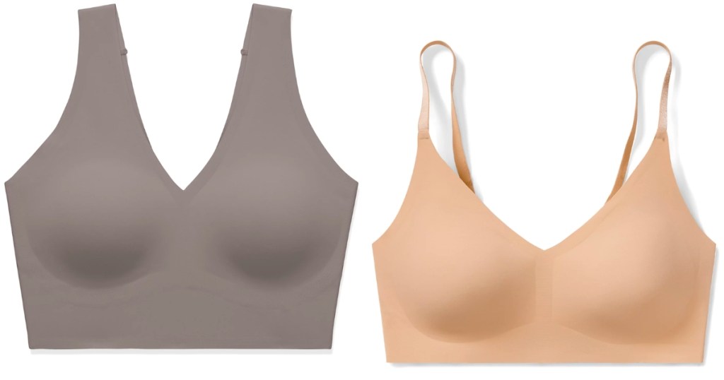 true & co v-neck and triangle bras