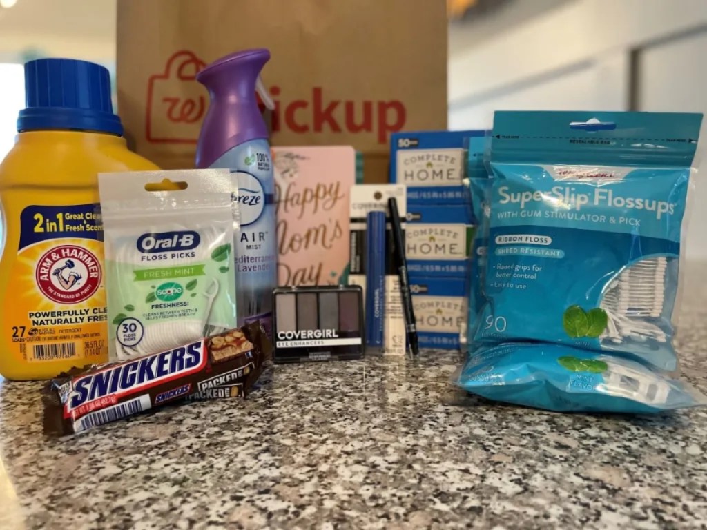 groceries on kitchen counter