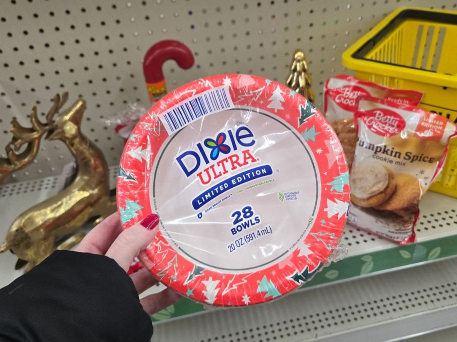 Dixie Christmas Plates in hand in store