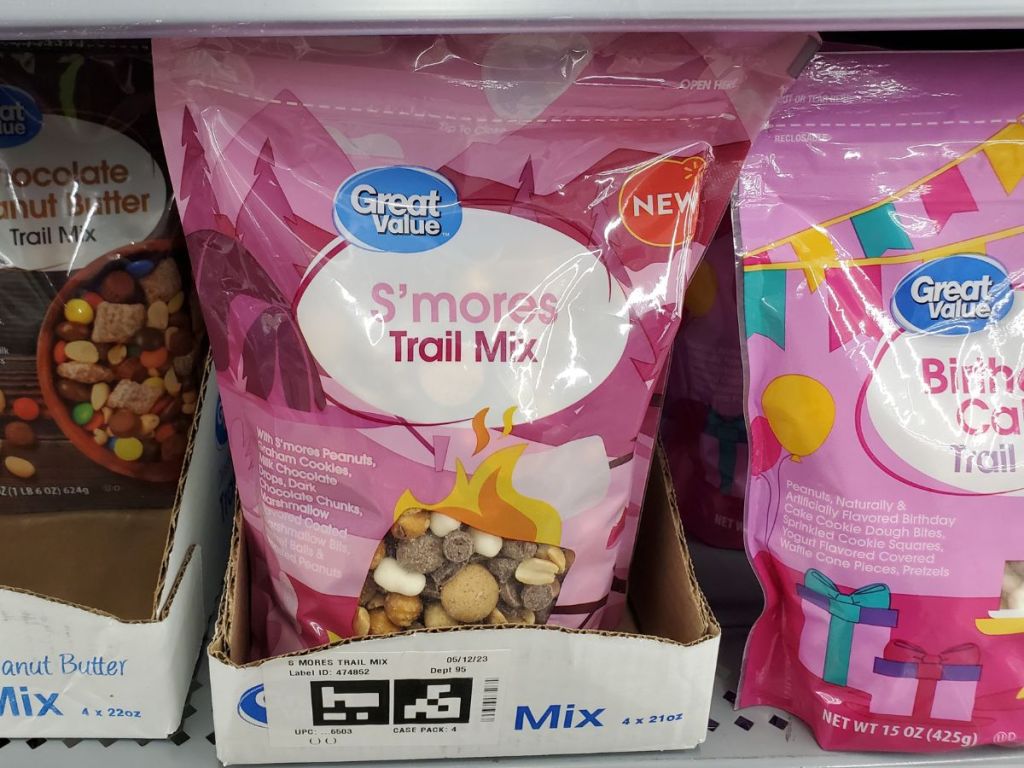 Great Value S'Mores Trail Mix on shelf