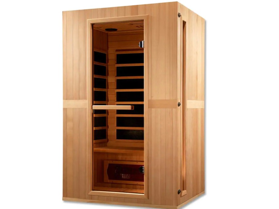 wooden sauna stock image