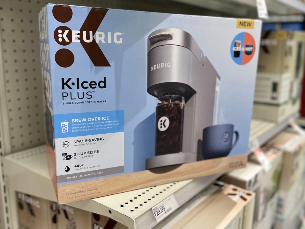 keurig iced coffee pro coffee maker on shelf in Target