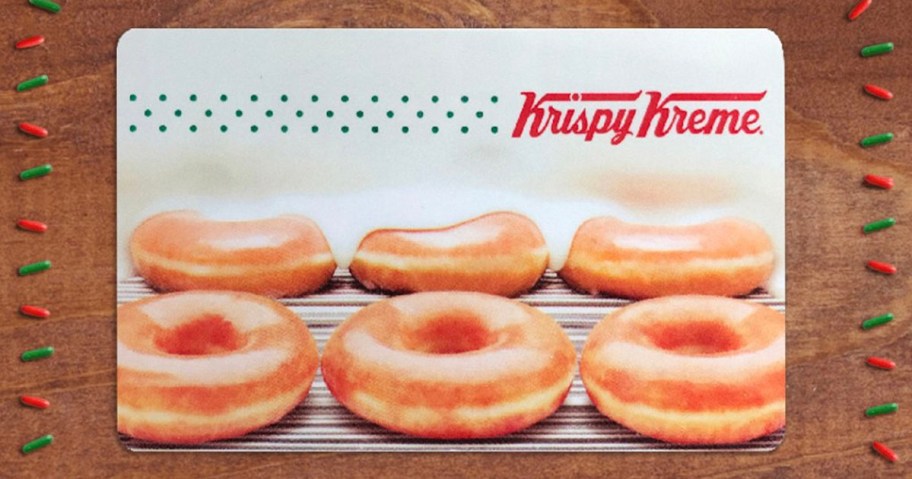 krispy kreme gift card on table