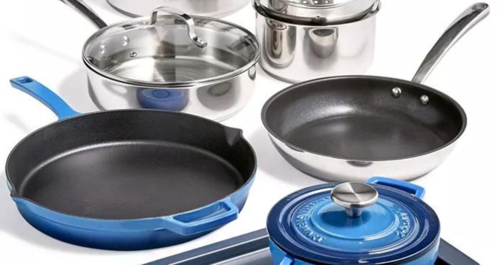 Martha Stewart 12 piece cookware blue