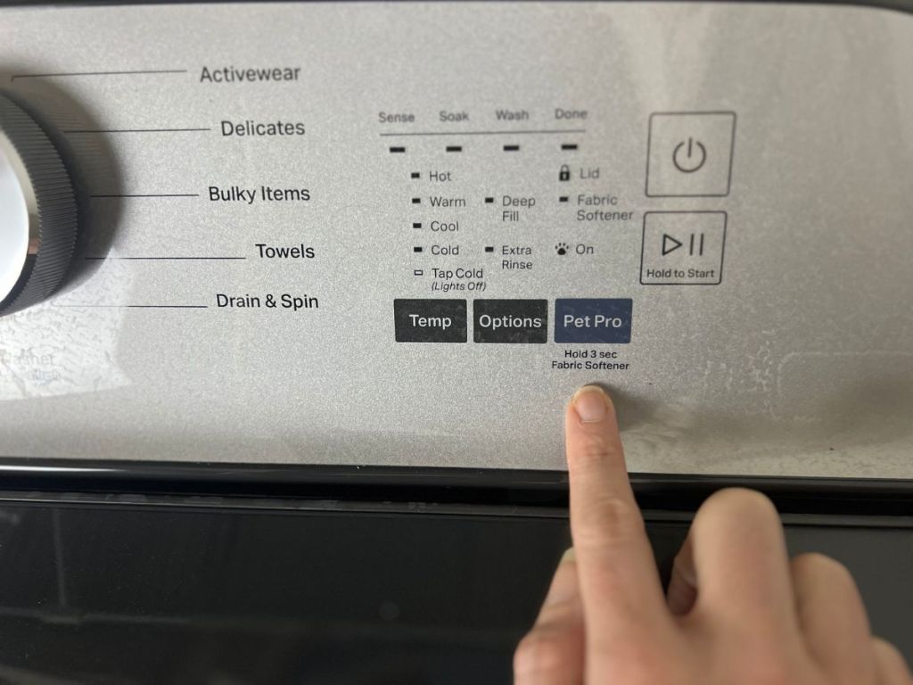 panel on Maytag Pet Pro washer