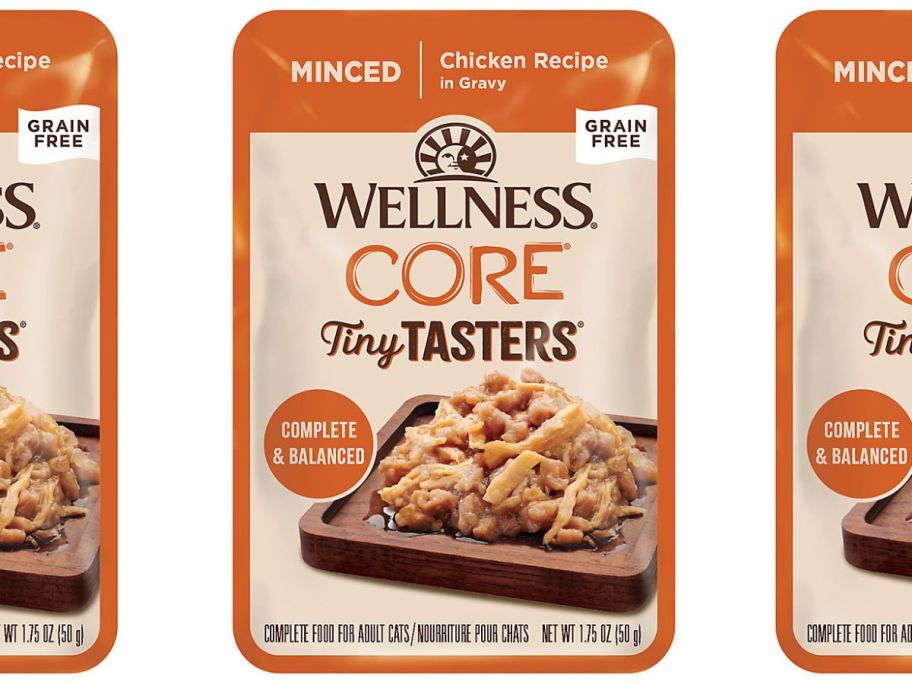 Wellness CORE Tiny Tasters Wet Cat Food 12-Pack in Minced Chicken stock image