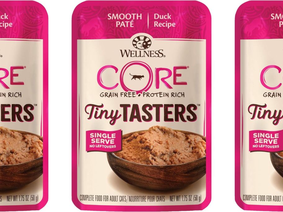 Wellness CORE Tiny Tasters Wet Cat Food 12-Pack in Duck Pate stock image