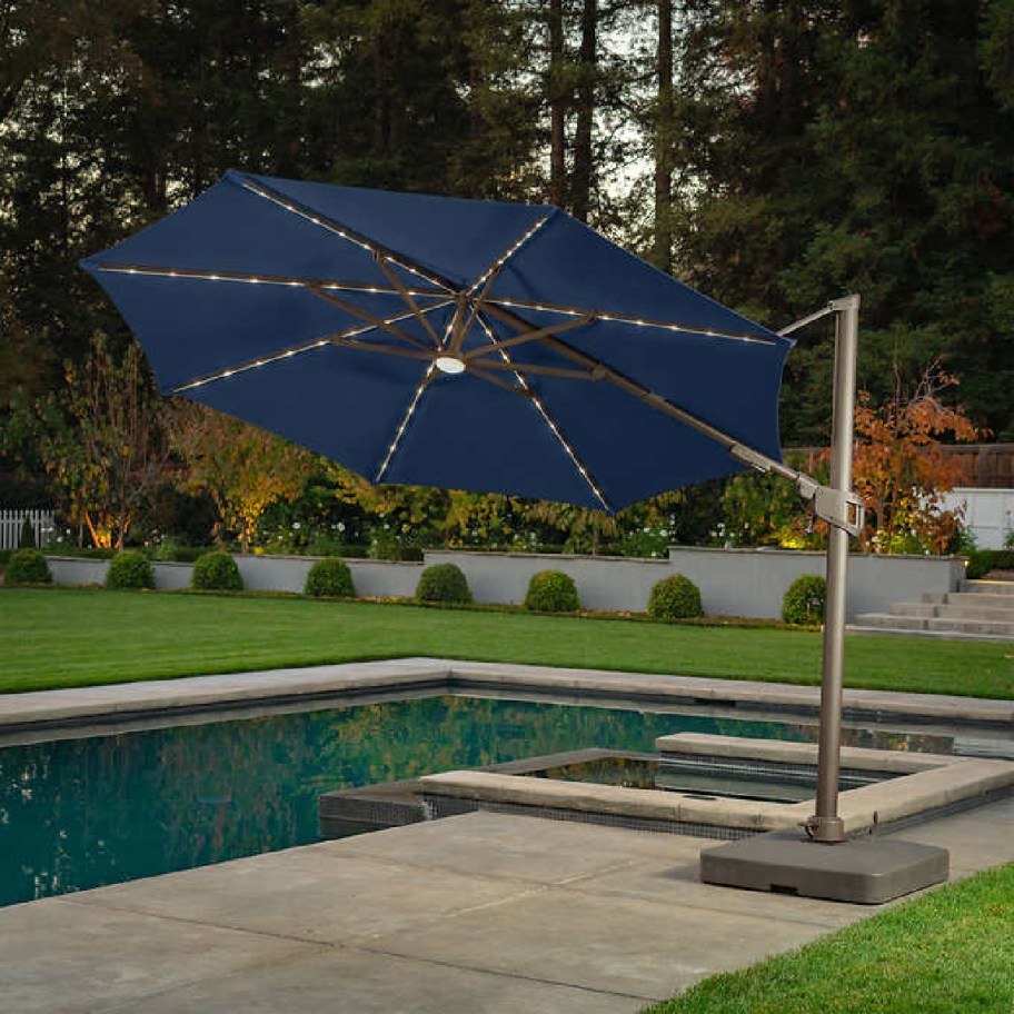 A Cantilever Patio umbrella from costco