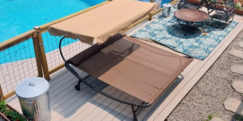 **Double Outdoor Hammock Bed Just $123 Shipped on Amazon (Includes Adjustable Canopy & Wheels!)