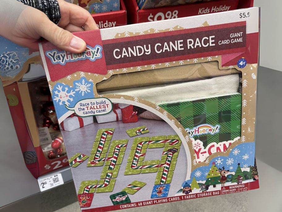 Giant Candy Cane Race Game in hand in store