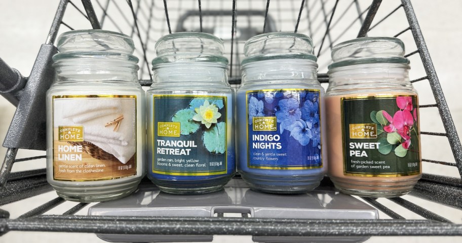 4 jar candles in shopping cart