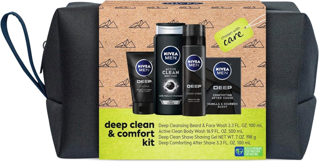 nivea mens gift set in black travel bag