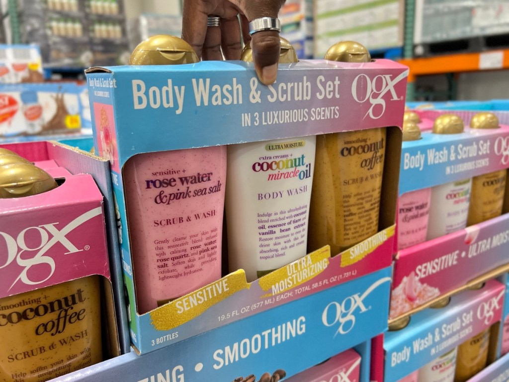 ogx body scrub and body wash 3-piece set at costco