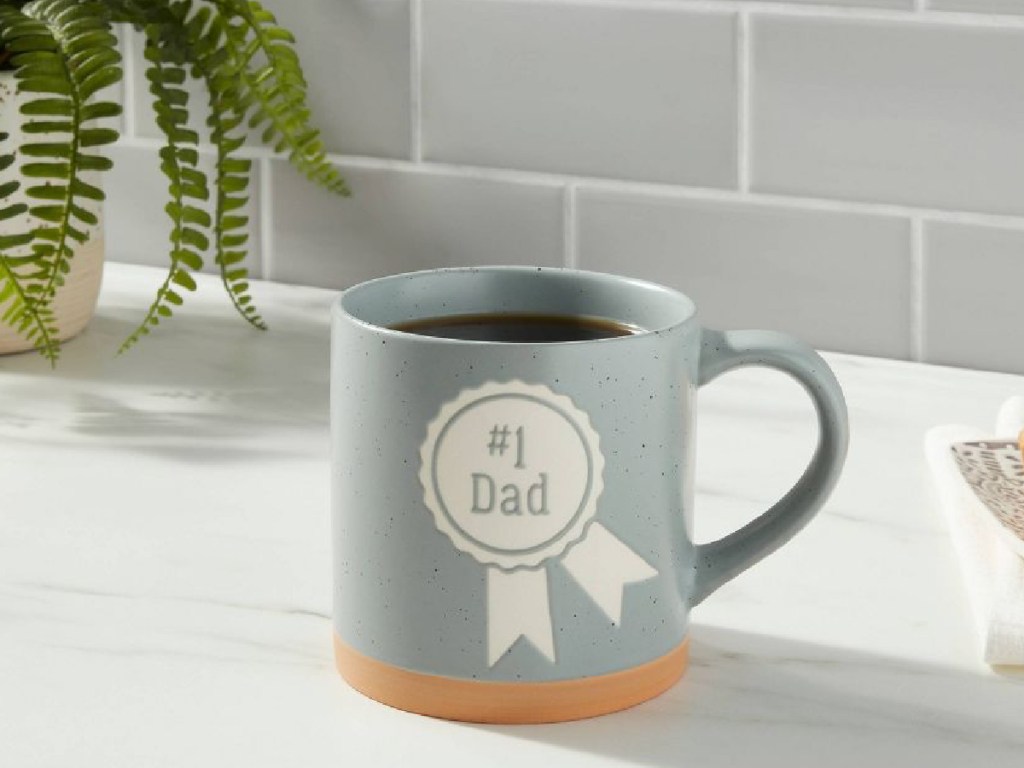 Threshold 18oz 'Number 1 Dad' Mug on top of the table