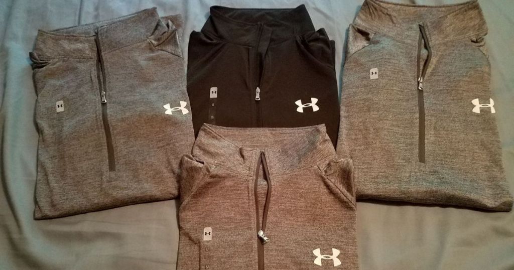 4 neutral Under Armour 1/2 zip shirts