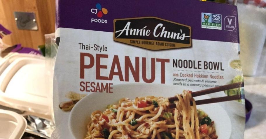 a package of thai style peanut sesame noodles