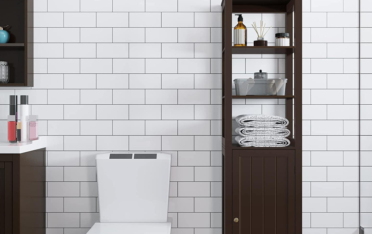 bathroom with organizing cabinet