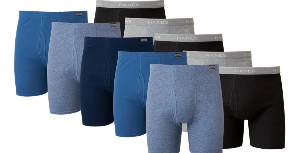 black blue and gray mens hanes boxer briefs