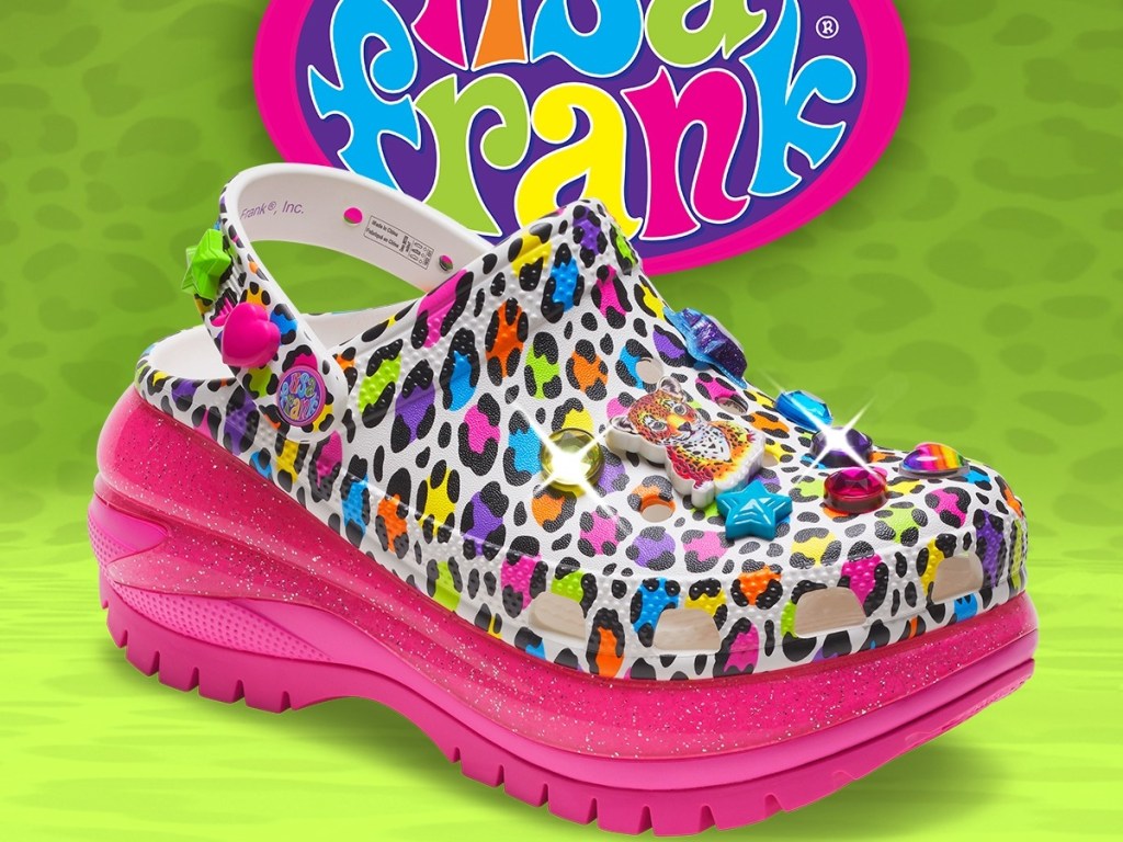 Lisa Frank croc on green background